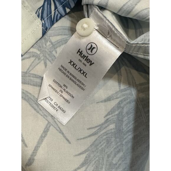 Hurley Blue Casual/Hawaiian Button Down Shirt Size XXL NWT - Picture 3 of 7